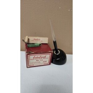 Vtg Retro Esterbrook  No. 112 Desk Base Fountain Desk Pen Set w New Nib/Tip 2556